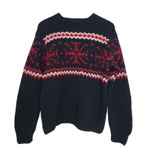 J Crew Handknit Lambswool Sweater Vintage Y2K Winter Pullover Womens Sz Large